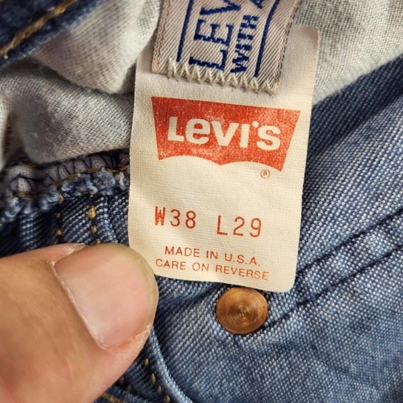 Vintage Levis Mens Jeans Orange Tab Made In USA 35x28 Tag (38x29) Medium Wash - Picture 9 of 16